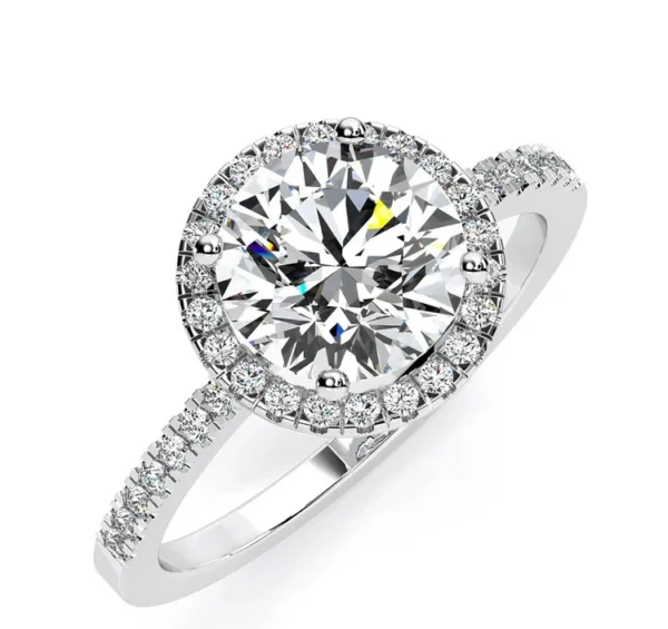 Close-up of brilliant diamond on engagement ring, sparkling USA