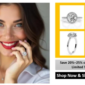 Elegant diamond engagement ring in white gold, conflict-free, USA