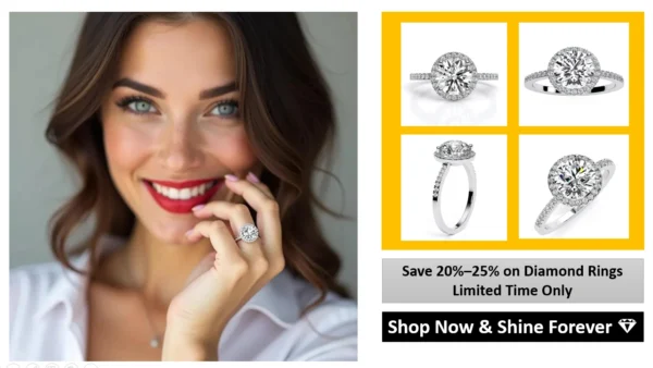 Elegant diamond engagement ring in white gold, conflict-free, USA